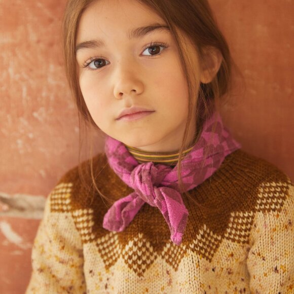 Misha And Puff Accessories - Jenny Pennywood for Misha & Puff over-dyed bandana - copper/fuschia OS, EUC